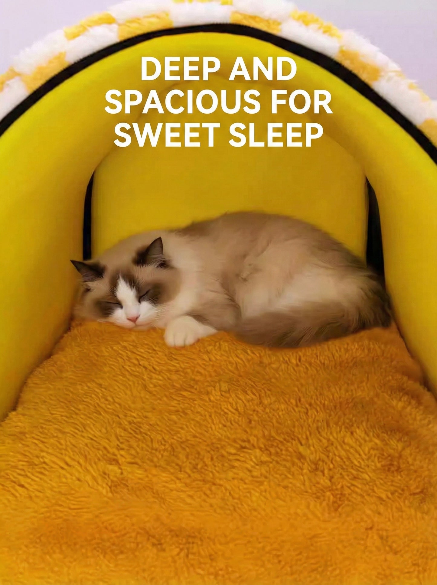 All-Around Wrap Warm Pet Cave Bed – Deep & Spacious, Draft-Blocking Design