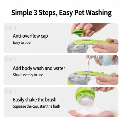 Shampoo Dispensing Pet Bath Brush – Silicone Massage & Deep Clean