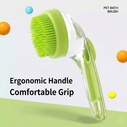Shampoo Dispensing Pet Bath Brush – Silicone Massage & Deep Clean