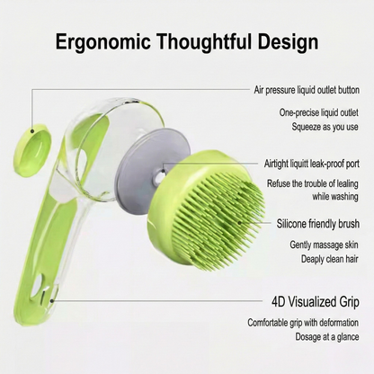 Shampoo Dispensing Pet Bath Brush – Silicone Massage & Deep Clean