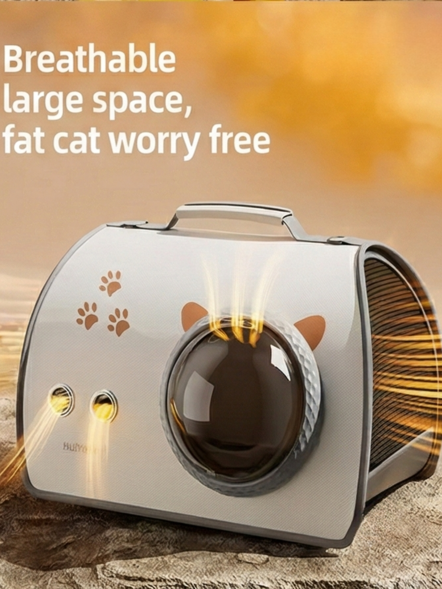Space Capsule Cat Carrier Bag – Breathable, Large Space, Cozy Liner