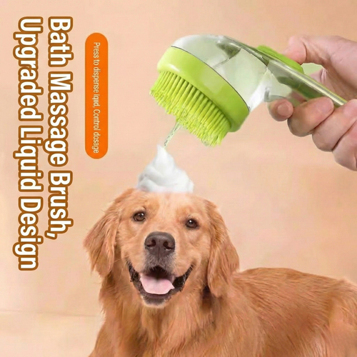 Shampoo Dispensing Pet Bath Brush – Silicone Massage & Deep Clean